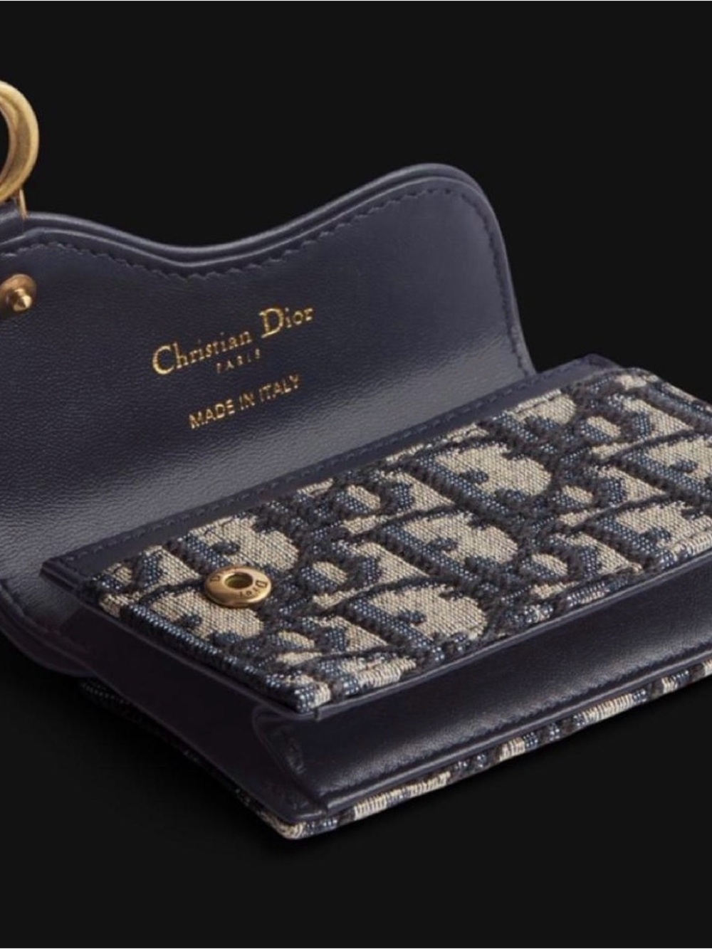 Saddle Bloom Card Holder - Blue Dior Oblique Jacquard